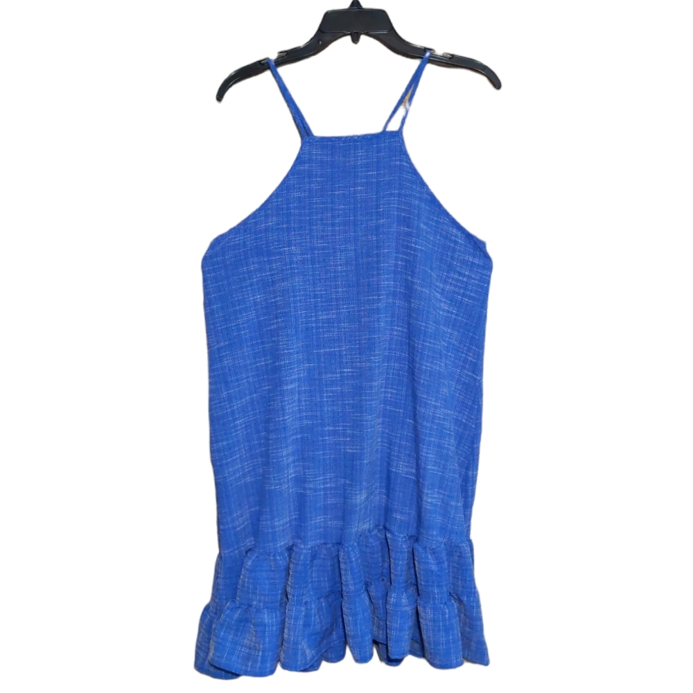 Love Kuza blue sleeveless ruffle dress